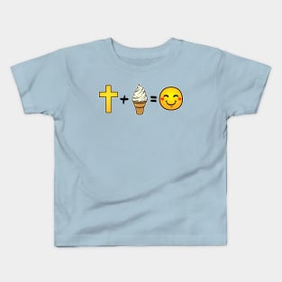 Christ plus Vanilla Ice Cream equals happiness Kids T-Shirt